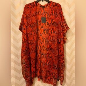 Red and Black Animal Print Kimono Do Everything In Love